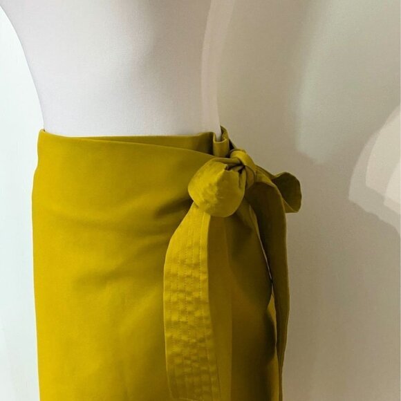 COS ACID GREEN ENVELOPE WAIST TIE WRAP MINI SKIRT - 2 - Picture 4 of 10